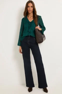 Wallis Chemisier Col V À Détail De Volants Effet Dévoré<Femme Tops D’Automne|Tops