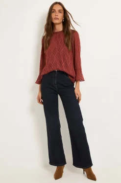 Wallis Chemisier À Col À Volants En Tissu Dévoré<Femme Tops D’Automne|Tops