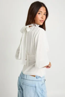 boohoo Chemisier en chiffon à manches d'ange<Femme Tops