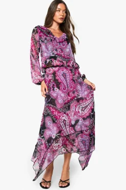 Chemisier en chiffon Paisley à volants