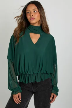 boohoo Chemisier en maille à col en V avec foulard<Femme Tops D’Automne|Tops