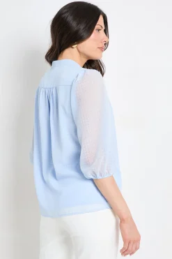 Chemisier En Organza À Carreaux Sans Col