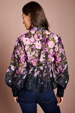 Chemisier En Organza À Imprimé Floral 3D