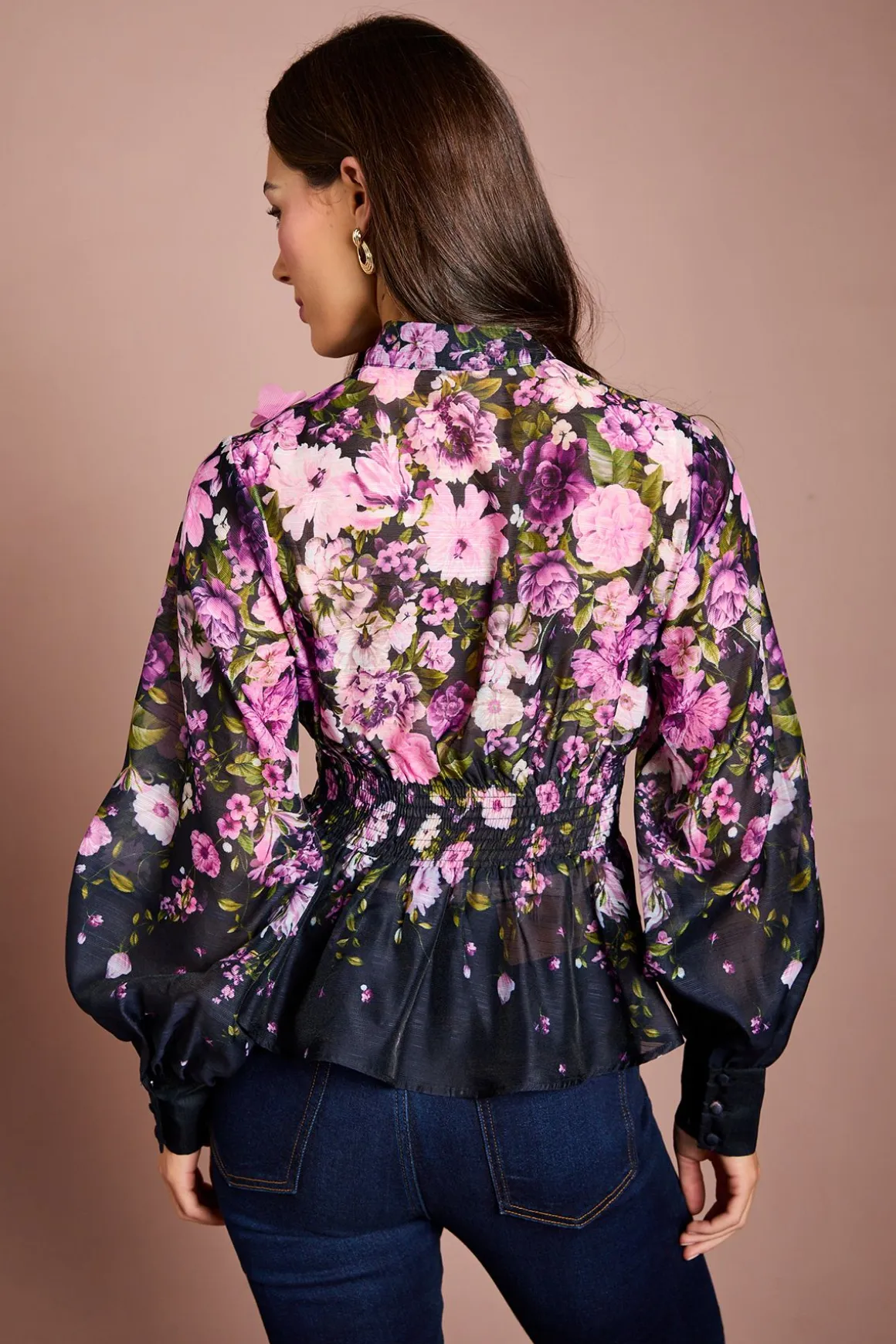 Chemisier En Organza À Imprimé Floral 3D