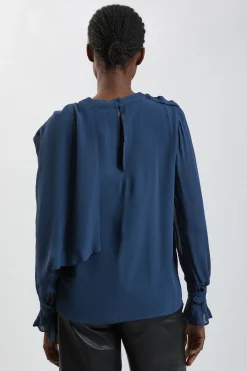 KarenMillen Chemisier En Viscose Tissée Avec Détail Foulard<Femme Tops