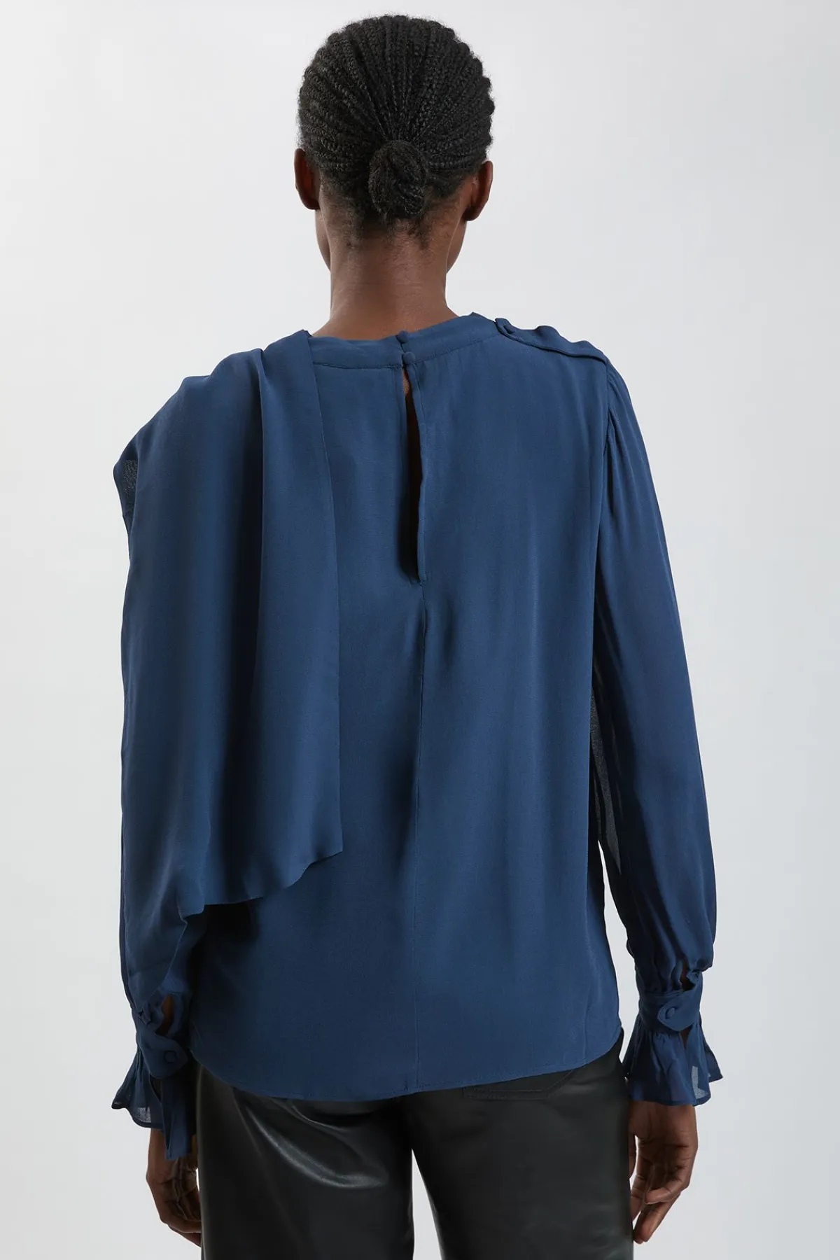 KarenMillen Chemisier En Viscose Tissée Avec Détail Foulard<Femme Tops