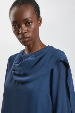 KarenMillen Chemisier En Viscose Tissée Avec Détail Foulard<Femme Tops