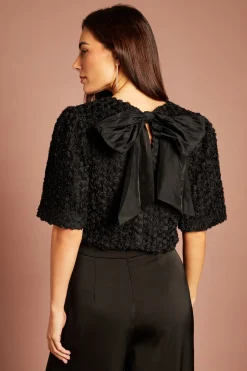Chemisier À Fleurs 3D Avec Nœud En Organza