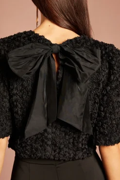 Chemisier À Fleurs 3D Avec Nœud En Organza