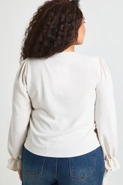Chemisier Grande Taille À Manches Bouffantes Avec Boutons Devant