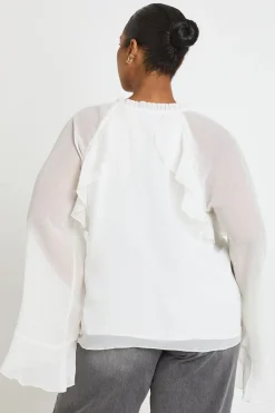 Chemisier Grande Taille À Volants Frontaux