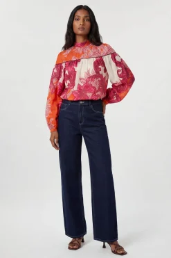 KarenMillen Chemisier À Manches Ballon Baroque<Femme Tops