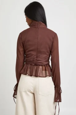 boohoo Chemisier À Manches Bouffantes Froncées<Femme Tops