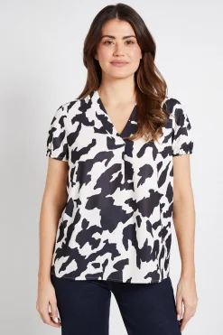 Wallis Chemisier À Manches Courtes Imprimé Animal À Enfiler<Femme Tops