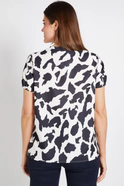 Wallis Chemisier À Manches Courtes Imprimé Animal À Enfiler<Femme Tops
