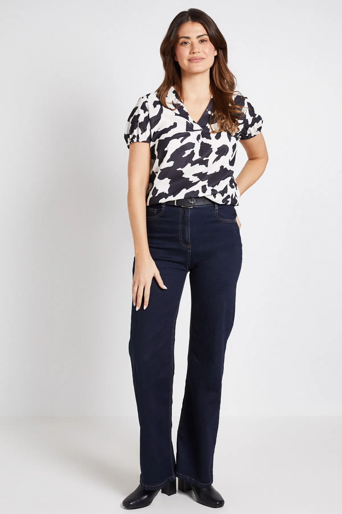 Wallis Chemisier À Manches Courtes Imprimé Animal À Enfiler<Femme Tops
