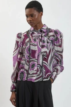 KarenMillen Chemisier À Manches Longues Imprimé Fleuri Avec Clous<Femme Tops D’Automne|Tops