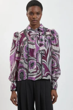 KarenMillen Chemisier À Manches Longues Imprimé Fleuri Avec Clous<Femme Tops D’Automne|Tops