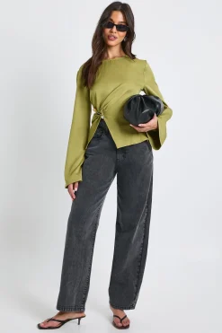 boohoo Chemisier à manches évasées avec garniture dorée<Femme Tops D’Automne|Tops