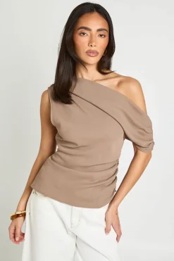 boohoo Chemisier À Épaules Dénudées Avec Fronces Latérales<Femme Tops