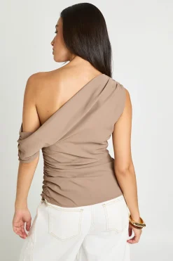 boohoo Chemisier À Épaules Dénudées Avec Fronces Latérales<Femme Tops