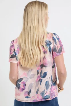 Wallis Chemisier Petite Avec Dentelle Dévorée Florale Et Insert<Femme Satin Et Dentelle|Tops
