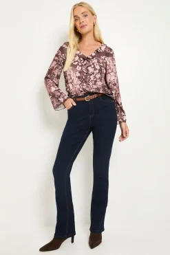 Wallis Chemisier Petite À Col En V Avec Détails De Volants Floraux<Femme Looks Chocolat|Tops D’Automne