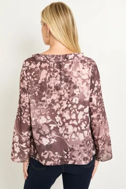 Wallis Chemisier Petite À Col En V Avec Détails De Volants Floraux<Femme Looks Chocolat|Tops D’Automne