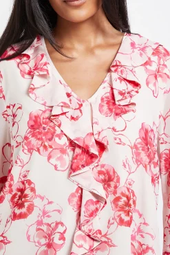 Wallis Chemisier Petite À Imprimé Fleuri Avec Détails À Volants<Femme Tops