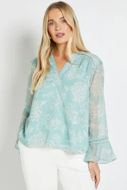 Wallis Chemisier Petite À Imprimé Floral Avec Détail De Poignets Et Finitions Ajourées<Femme Tops