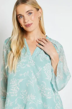 Wallis Chemisier Petite À Imprimé Floral Avec Détail De Poignets Et Finitions Ajourées<Femme Tops