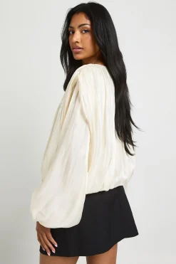 boohoo Chemisier plissé à col noué<Femme Tops