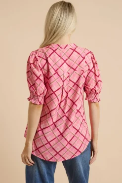 Dorothy Perkins Chemisier À Carreaux Avec Manches Bouffantes<Femme Tops