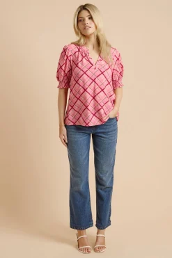 Dorothy Perkins Chemisier À Carreaux Avec Manches Bouffantes<Femme Tops