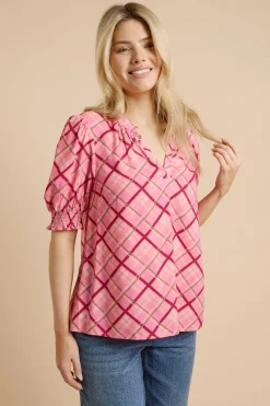 Dorothy Perkins Chemisier À Carreaux Avec Manches Bouffantes<Femme Tops