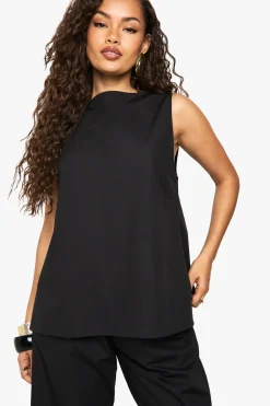 boohoo Chemisier sans manches en popeline et pantalon coordonné à jambes larges<Femme Pantalons|Ensembles