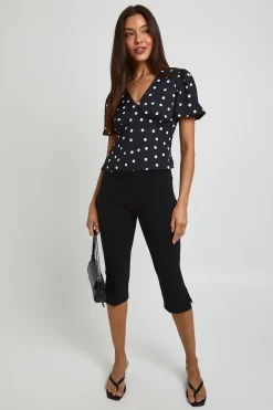 boohoo Chemisier Satiné À Pois Avec Manches Bouffantes<Femme Pois|Satin Et Dentelle