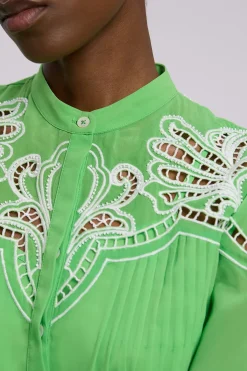KarenMillen Chemisier Tissé Brodé Perlé À Découpes Ajourées<Femme Tops