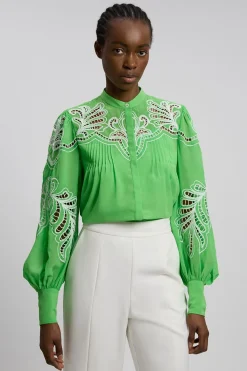 KarenMillen Chemisier Tissé Brodé Perlé À Découpes Ajourées<Femme Tops
