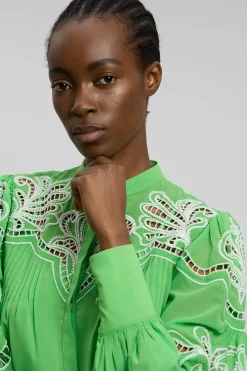 KarenMillen Chemisier Tissé Brodé Perlé À Découpes Ajourées<Femme Tops