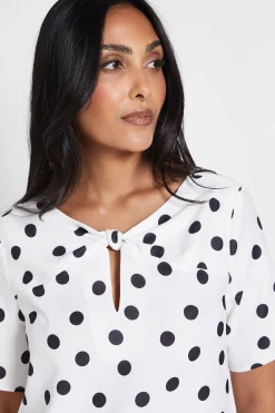 Wallis Chemisier Tissé À Pois Avec Détail Torsadé Petite<Femme Pois|Tops