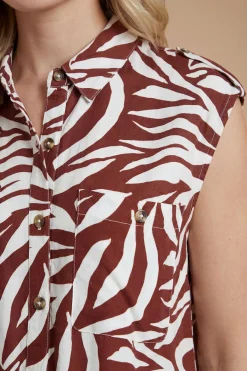 Dorothy Perkins Chemisier Utilitaire À Imprimé Avec Détail De Poche Et Boutonnage<Femme Tops