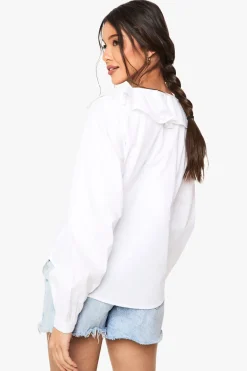 boohoo Chemisier À Volants Et Découpes Ajourées<Femme Tops