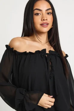 boohoo Chiffon Combinaison à Manches Longues à Volants<Femme Combinaisons Et Combishorts