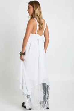 boohoo Chiffon Lace Mix Halterneck Maxi Dress<Femme Satin Et Dentelle|Robes