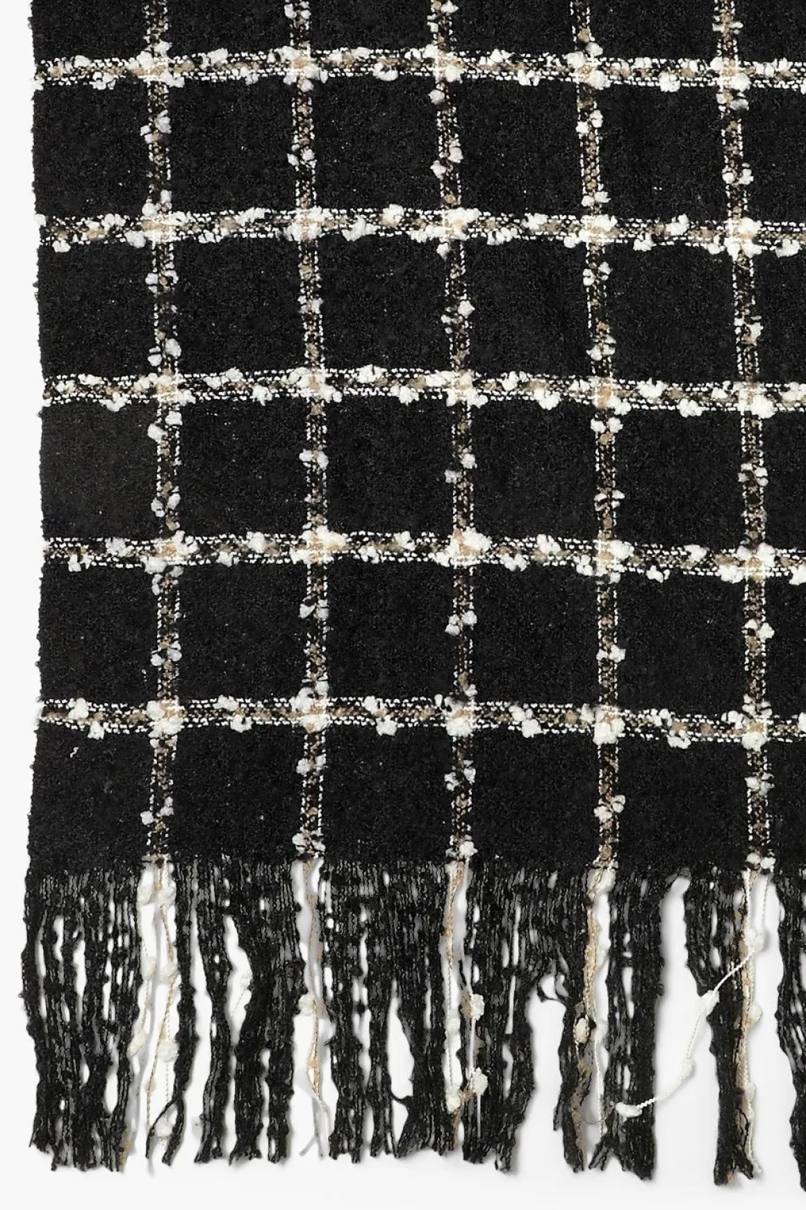Chunky Check Fringe Scarf