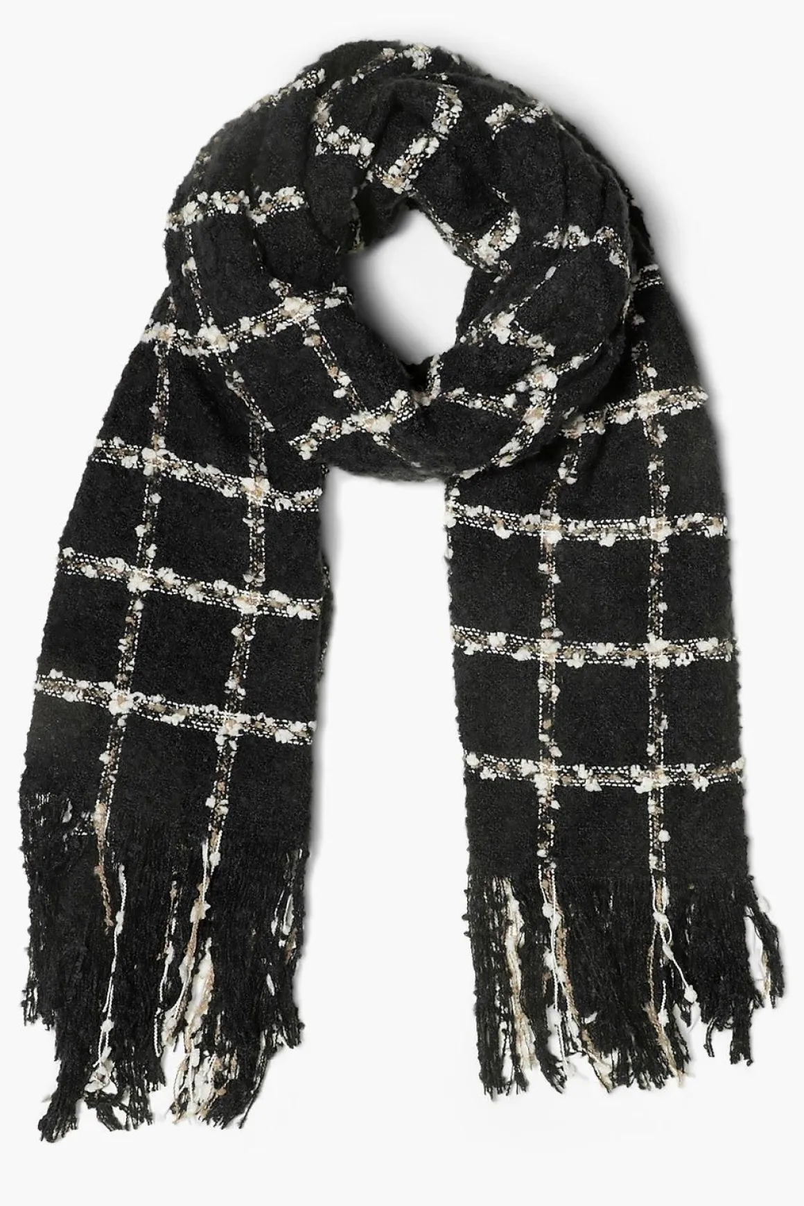 Chunky Check Fringe Scarf