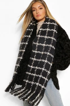 Chunky Check Fringe Scarf