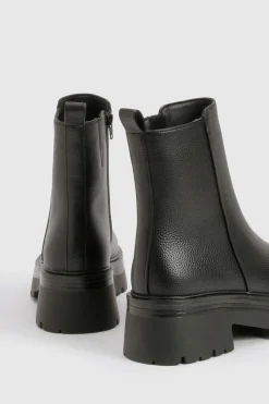 boohoo Chunky Elastic Panel Chelsea Boots< Bottes|Bottes Noires