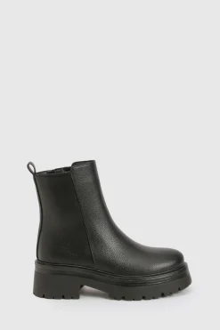 boohoo Chunky Elastic Panel Chelsea Boots< Bottes|Bottes Noires